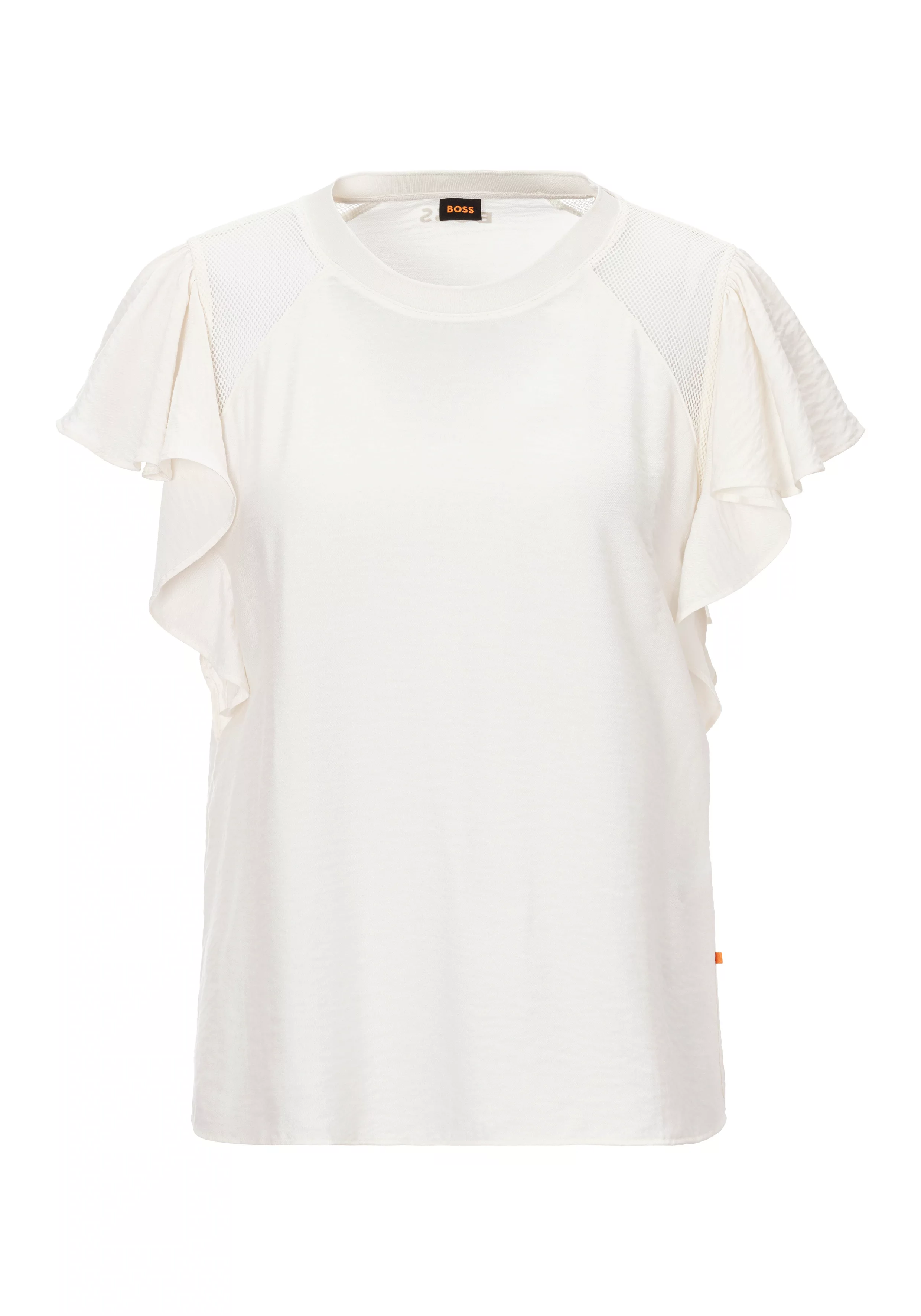 BOSS ORANGE Shirtbluse "C Benissa Premium Damenmode", mit Volant und Netzei günstig online kaufen