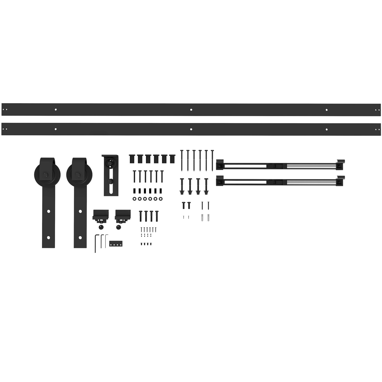 HOMCOM Schiebetüren-Beschlagsatz 244 cm Komplett-Set mit Pufferfunktion günstig online kaufen