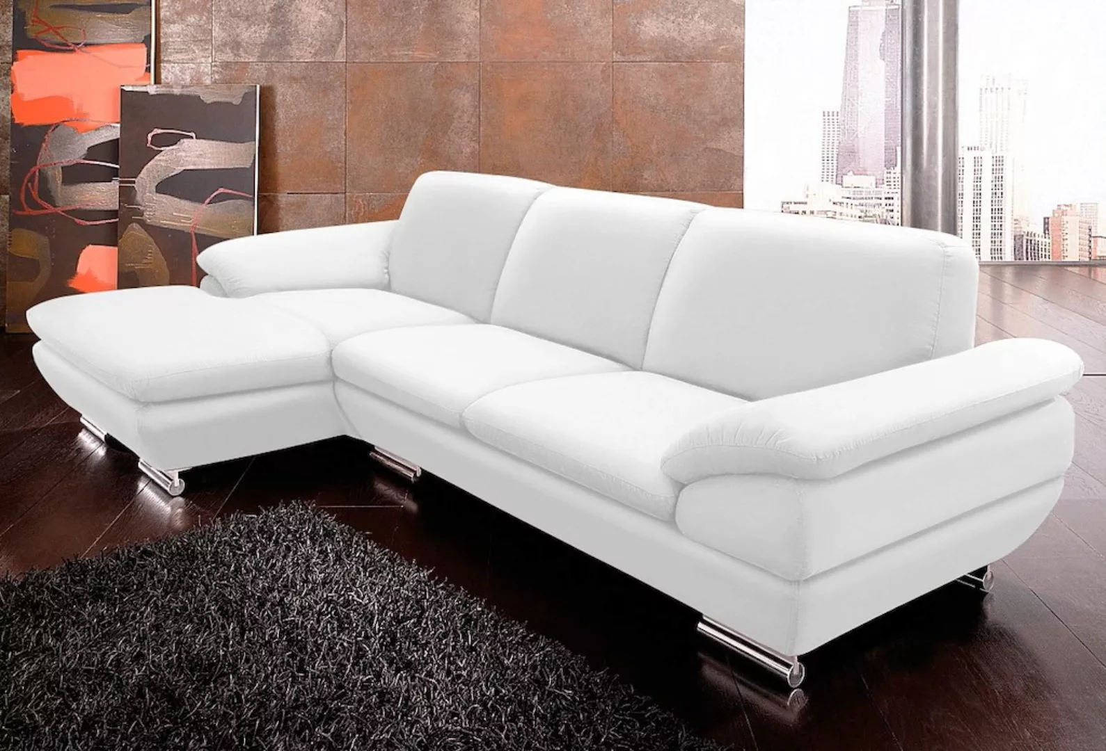 CALIA ITALIA Ecksofa "Glamour, L-Form", aus Leder, Recamiere wahlweise link günstig online kaufen