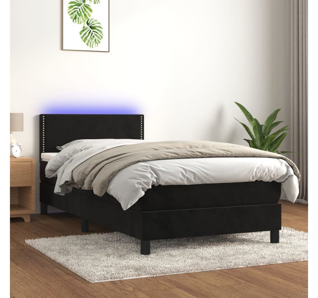 vidaXL Boxspringbett Bett Boxspringbett mit Matratze & LED Samt (80 x 200 c günstig online kaufen