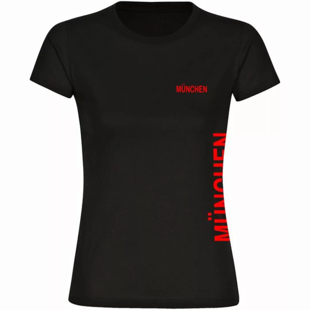 multifanshop T-Shirt Damen München rot - Brust & Seite - Frauen günstig online kaufen