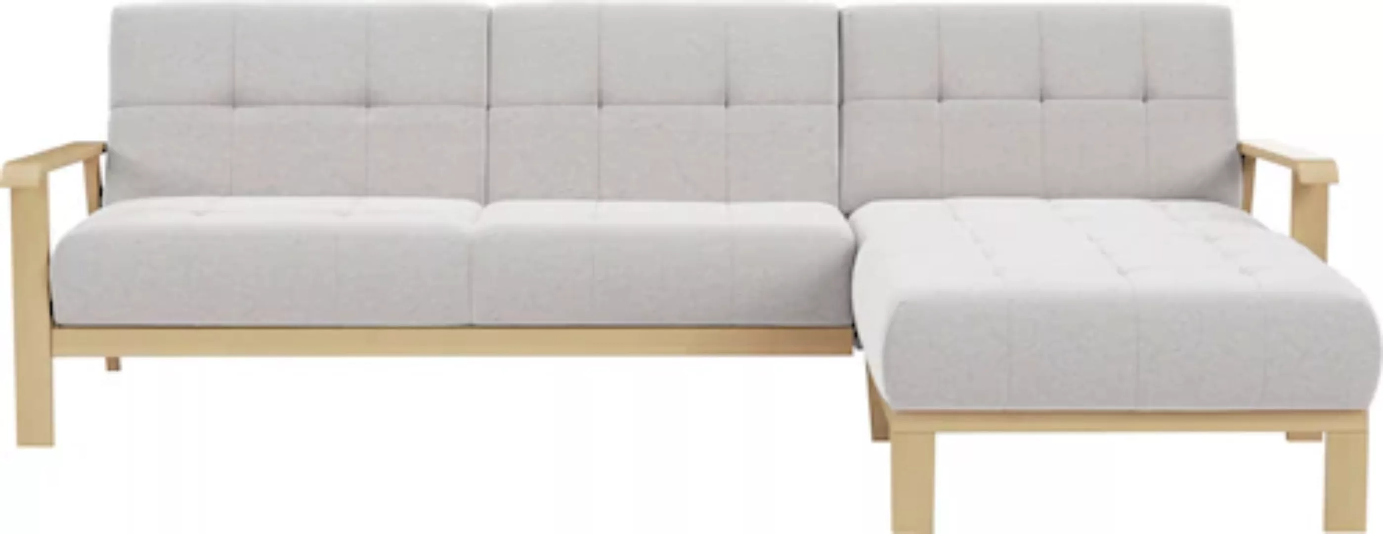 sit&more Ecksofa "Billund L-Form", Armlehnen aus eichefarbigem Buchenholz, günstig online kaufen