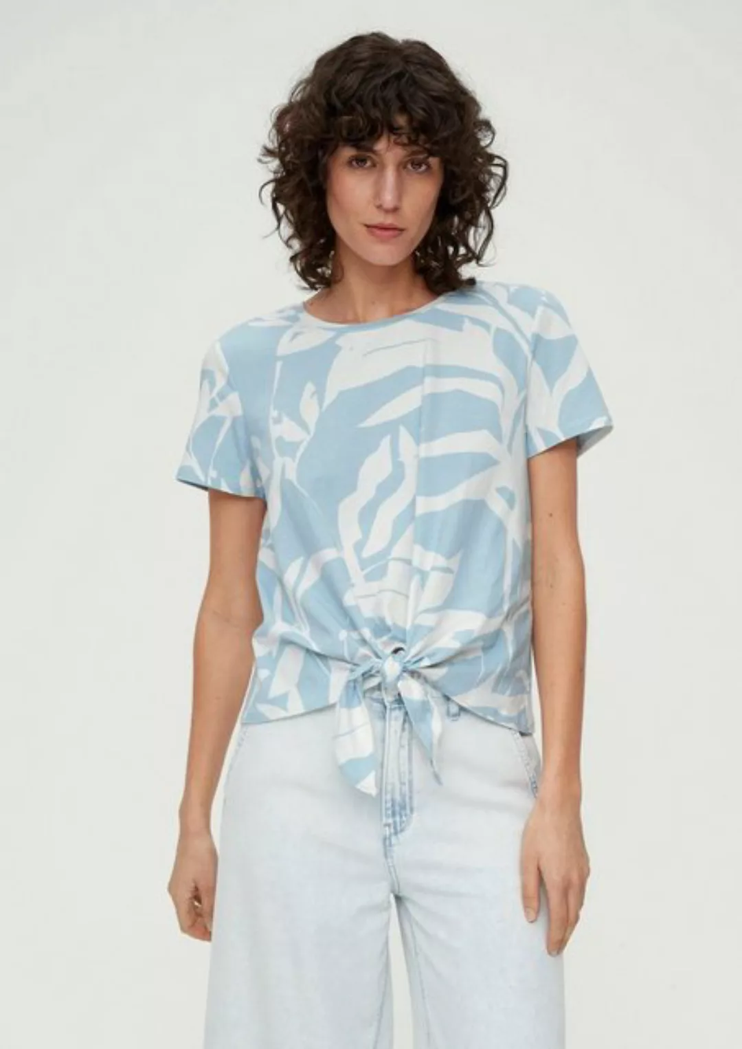s.Oliver Kurzarmshirt T-Shirt aus Baumwollstretch Knoten günstig online kaufen
