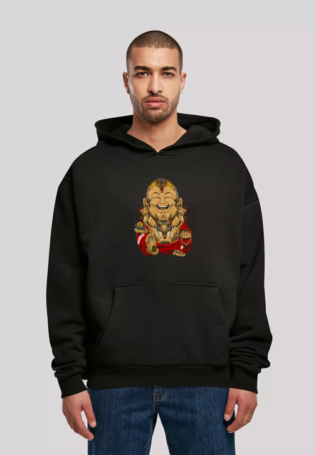 F4NT4STIC Kapuzenpullover "Happy Cyber Buddha CYBERPUNK STYLES", Print günstig online kaufen