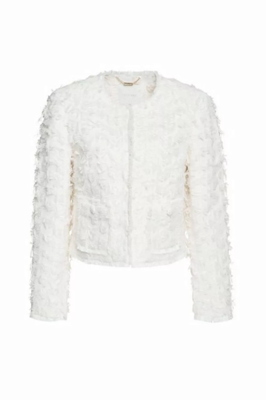 Rich & Royal Bouclèjacke Damen Jacke mit fransiger Struktur Boxy Fit günstig online kaufen