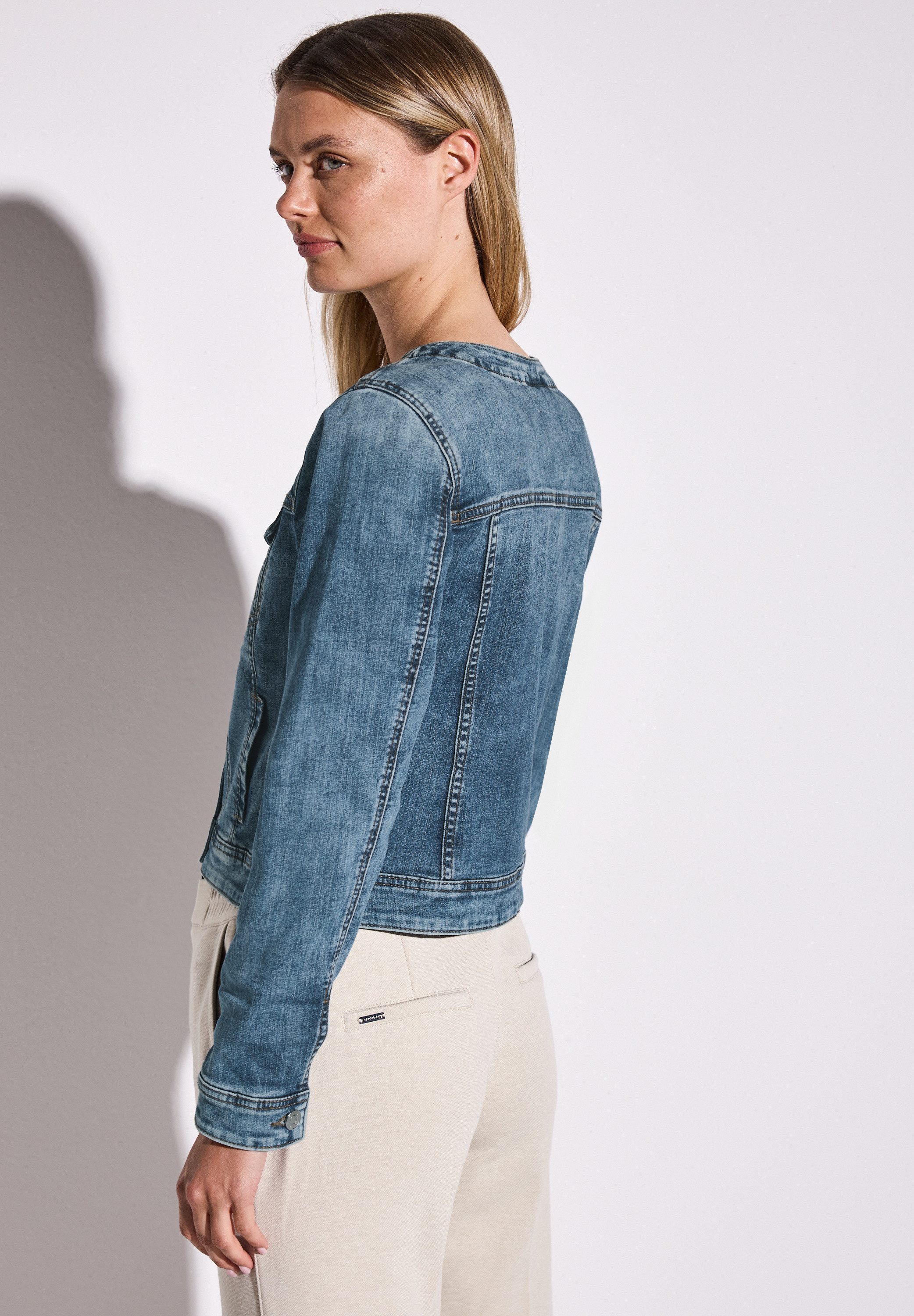 STREET ONE Jeansjacke, ohne Kapuze, mit Rundhalsausschnitt günstig online kaufen