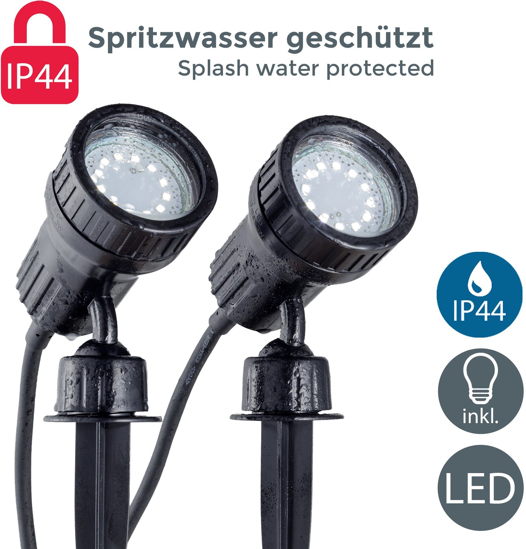 B.K.Licht Gartenstrahler 2er Set LED Gartenstrahler günstig online kaufen