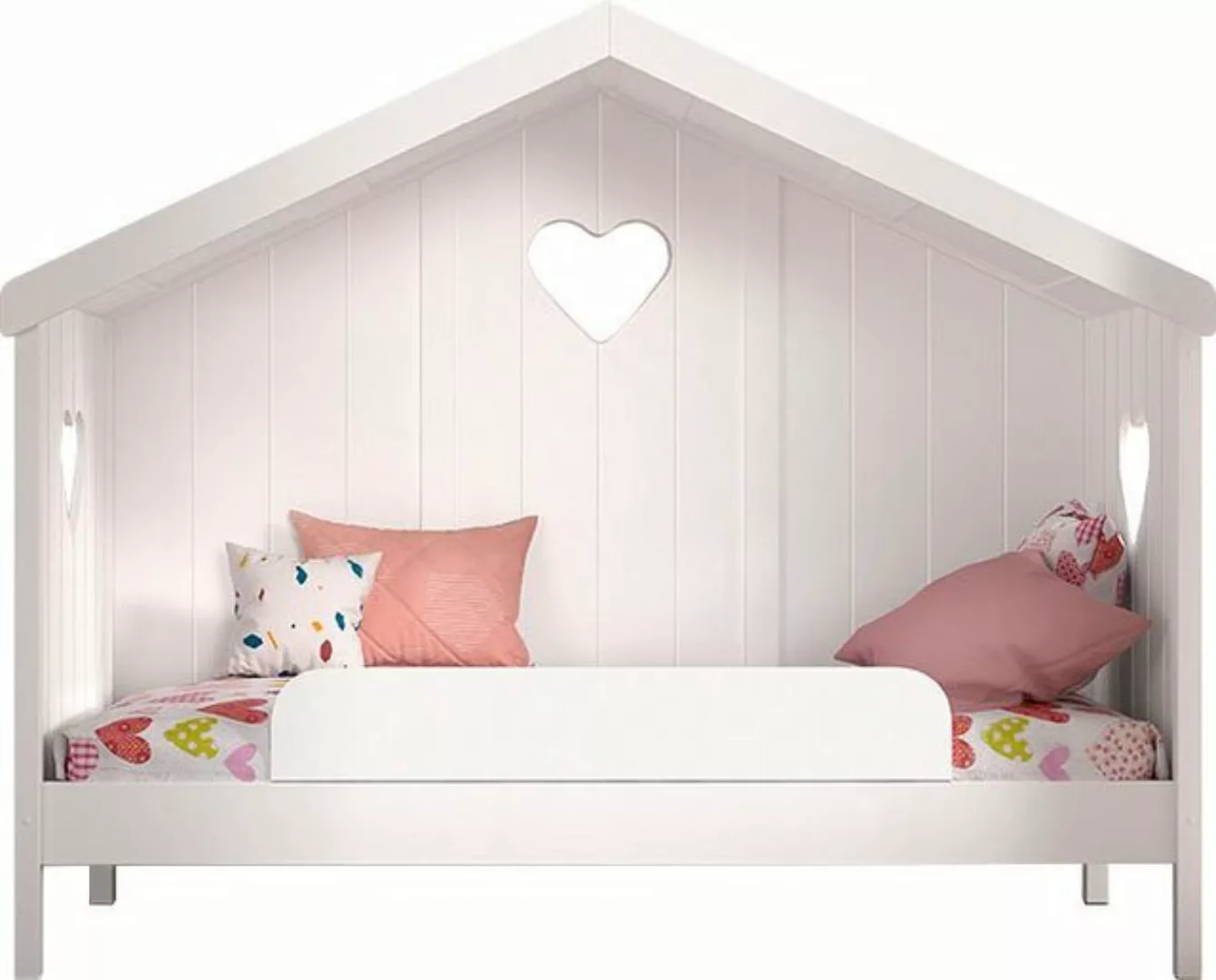 Natur24 Kinderbett Kinderbett Amori 90x200cm Kiefer Weiß inkl. Rollrost und günstig online kaufen