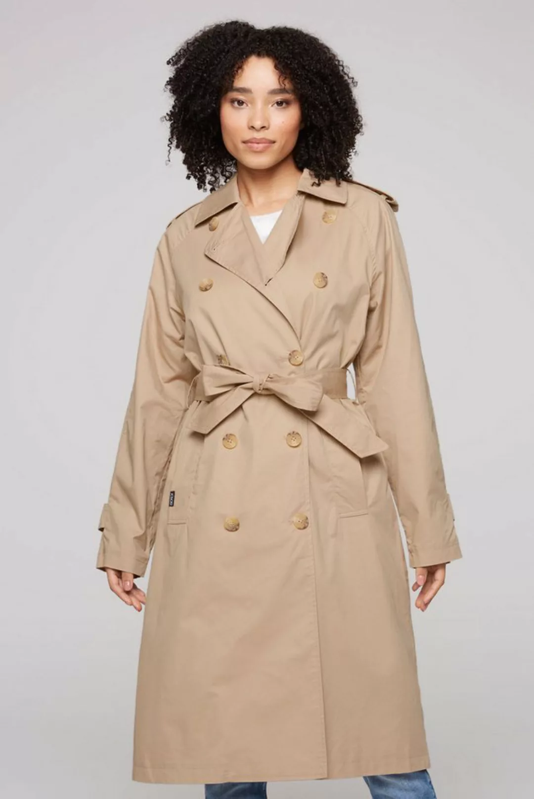 SOCCX Trenchcoat mit Knopfriegel an Schultern & Ärmelsaum günstig online kaufen