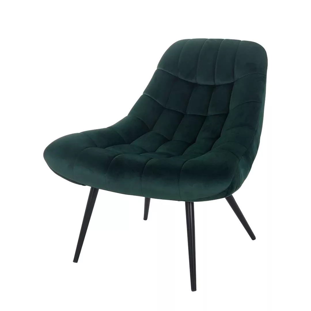 Samt Sessel in Dunkelgrün Retro Style günstig online kaufen