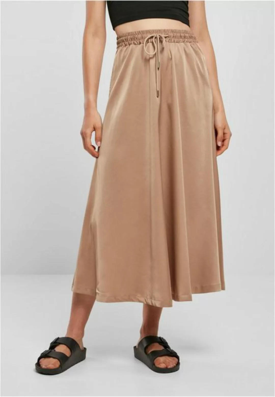 URBAN CLASSICS Sommerrock Damen Ladies Satin Midi Skirt (1-tlg) günstig online kaufen