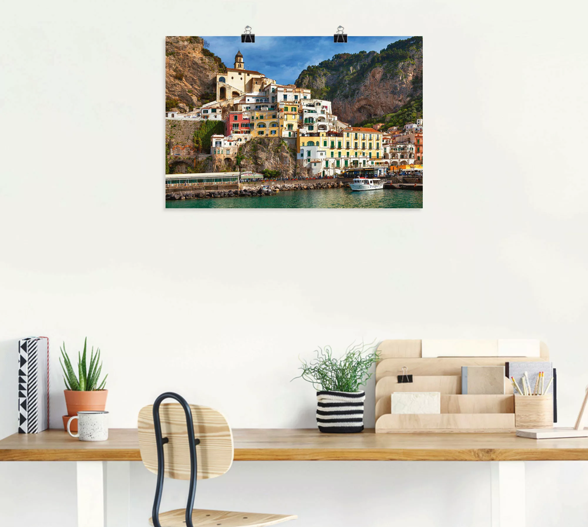 Artland Wandbild "Hafen von Amalfi an der Amalfiküste", Italien, (1 St.), a günstig online kaufen