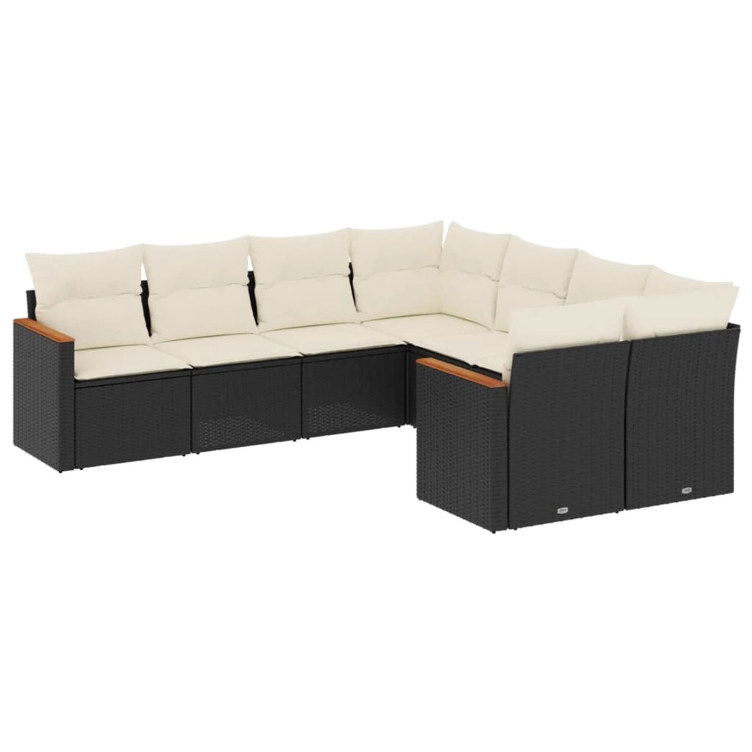 vidaXL 8-Tlg Garten-Sofagarnitur mit Kissen Schwarz Poly Rattan 3226553 günstig online kaufen
