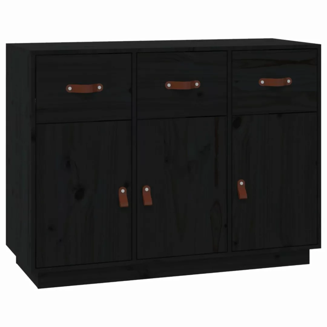 Vidaxl Sideboard Schwarz 100x40x75 Cm Massivholz Kiefer günstig online kaufen