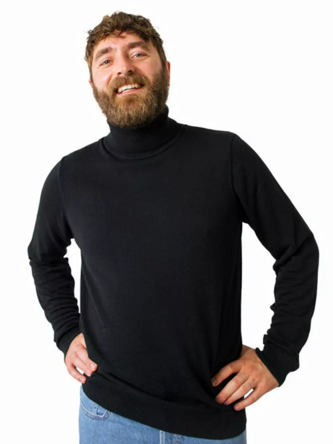 HONEST BASICS Rollkragenpullover aus mittelschwerem Strick mit OCS zertifiz günstig online kaufen