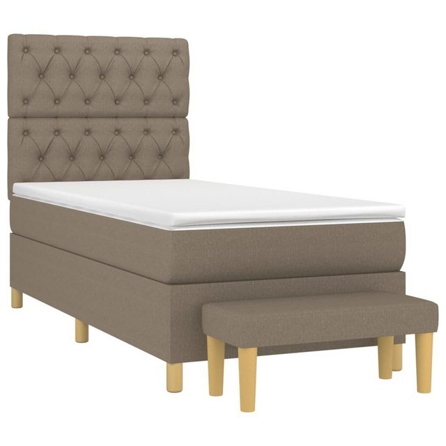 vidaXL Boxspringbett Boxspringbett mit Matratze Taupe 80x200 cm Stoff Bett günstig online kaufen