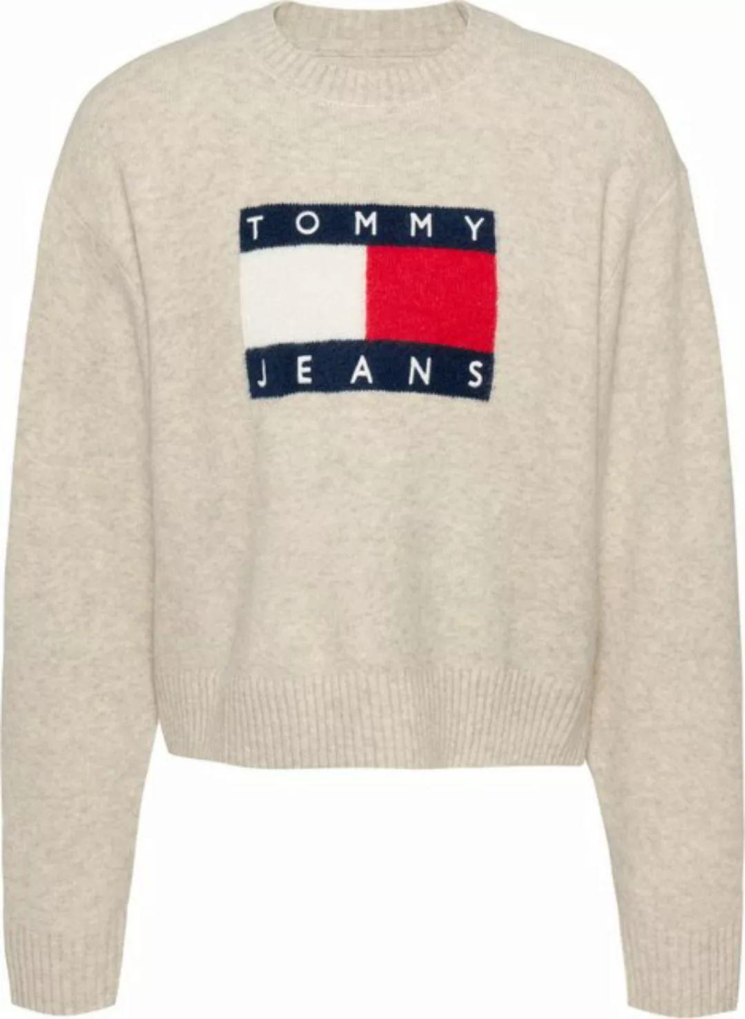 Tommy Jeans Strickpullover TJW MELANGE FLAG SWEATER EXT in melierter Optik, günstig online kaufen