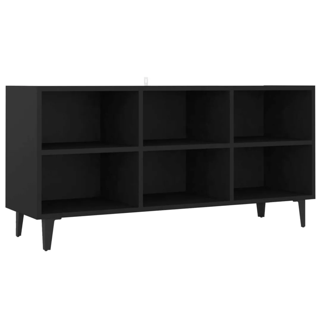 Tv-schrank Mit Metallbeinen Schwarz 103,5x30x50 Cm günstig online kaufen