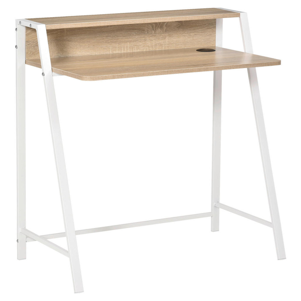 Schreibtisch 836-055AK weiß Eiche Nachbildung B/H/T: ca. 84x85x45 cm günstig online kaufen