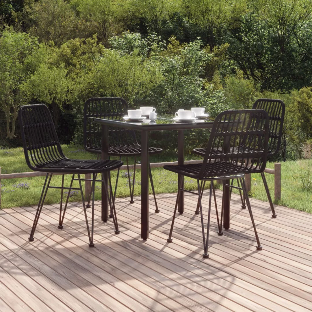 Vidaxl 5-tlg. Garten-essgruppe Schwarz Poly Rattan günstig online kaufen