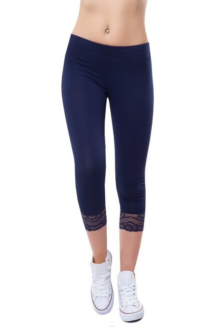 Bongual Caprileggings Leggins kurz mit Spitze günstig online kaufen