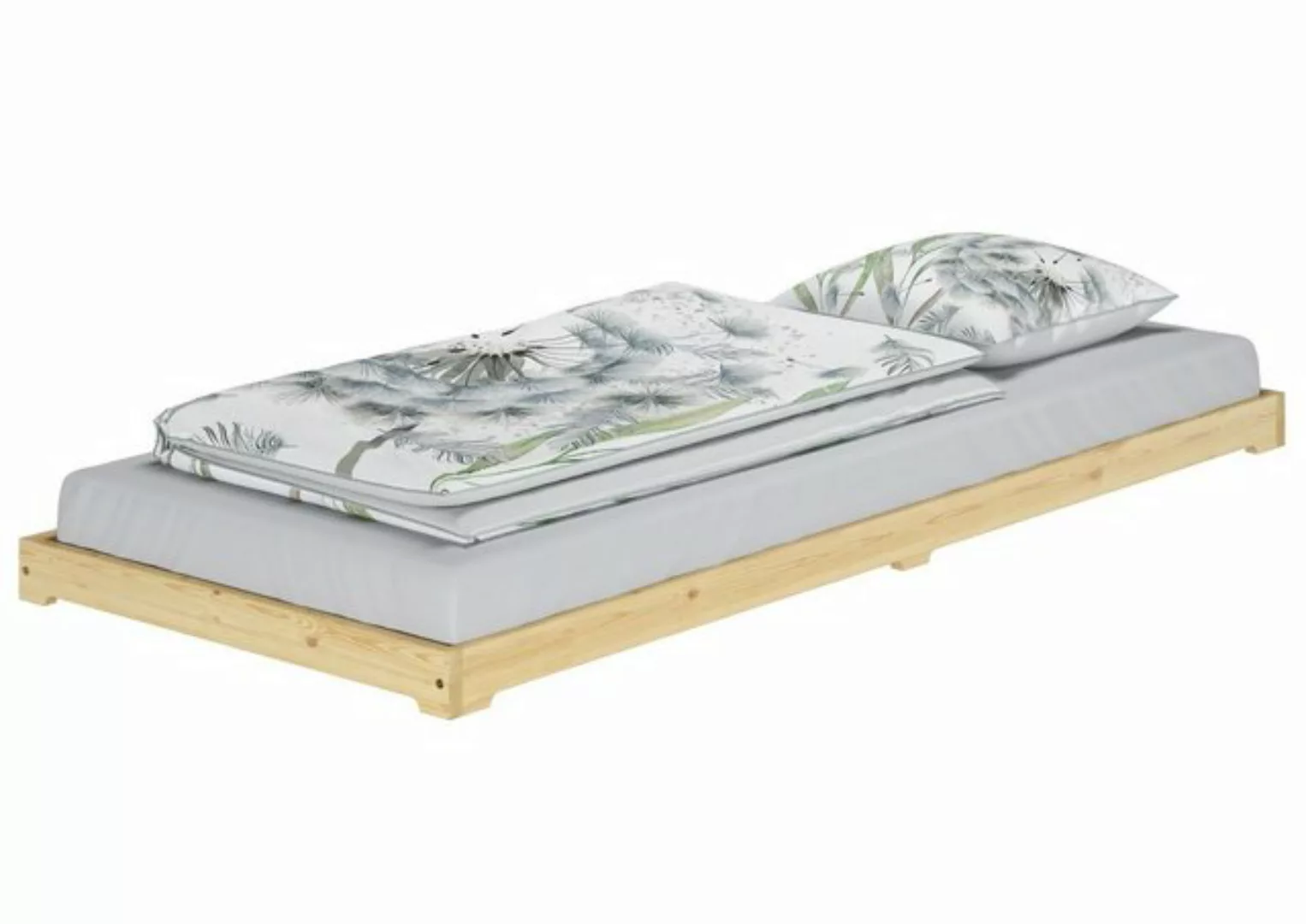 ERST-HOLZ Bett Kleines Futonbett extra niedriges Holzbett 80x180 cm Kiefer günstig online kaufen