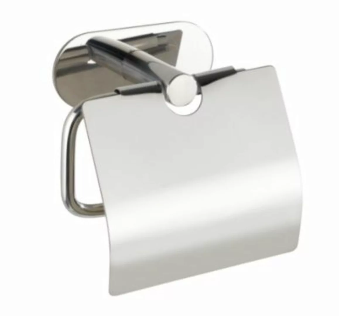 WENKO Turbo-Loc® Edelstahl Toilettenpapierhalter mit Deckel Orea Shine, WC- günstig online kaufen