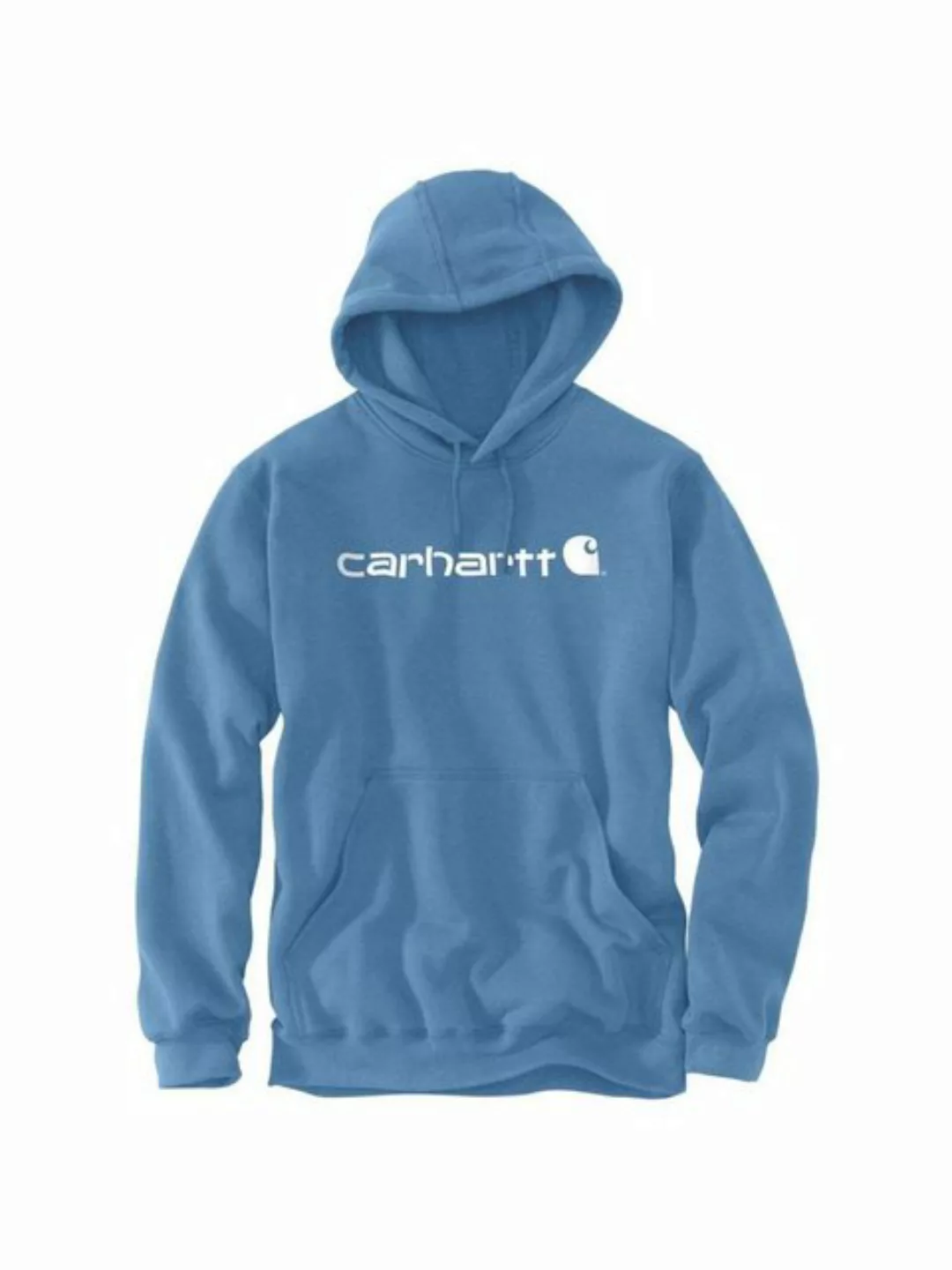 Carhartt Kapuzensweatshirt Carhartt Logo Sweatshirt hellblau/weiß günstig online kaufen