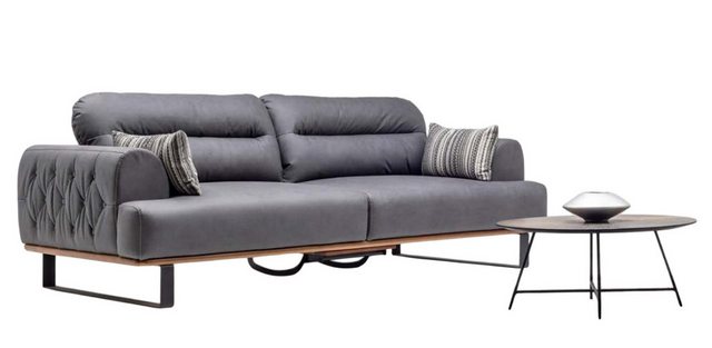 JVmoebel Sofa Dreisitzer Sofa 3 Sitzer Stoffsofa Polstersofa Grau Couch Mod günstig online kaufen