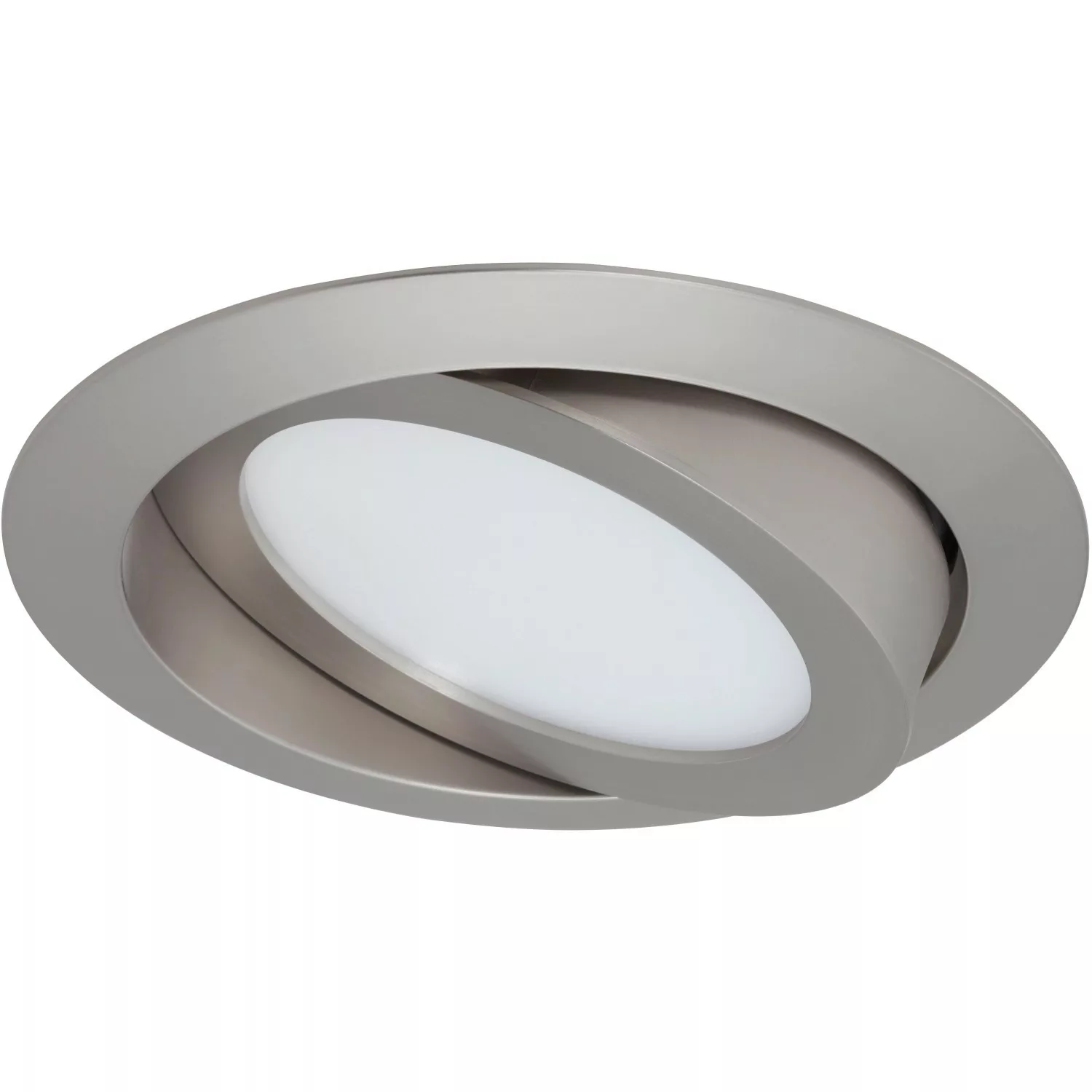 Briloner LED-Einbauleuchte 3er-Set Nickel Schwenkbar H: 3,4 cm Ø: 14 cm günstig online kaufen