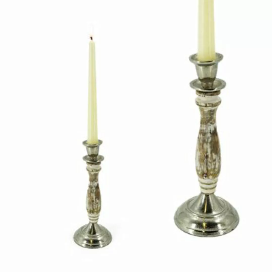 HTI-Living Kerzenständer Kerzenhalter silber-kombi günstig online kaufen