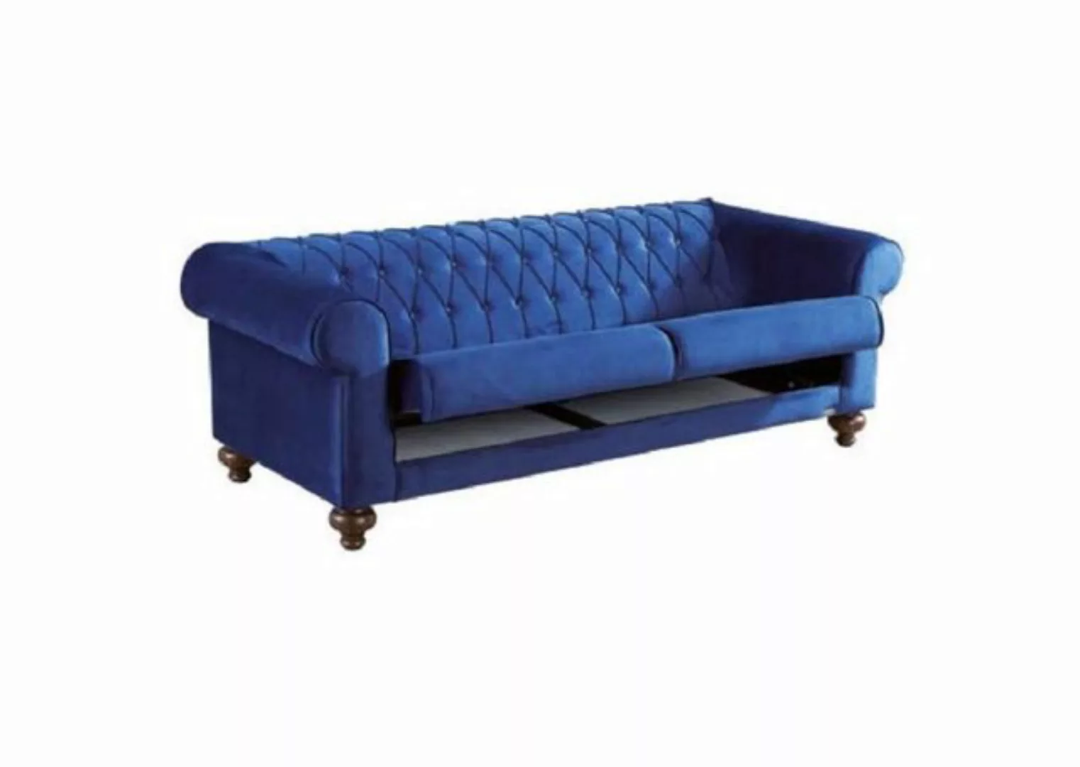 JVmoebel Sofa Blauer Dreisitzer 3 Sitzer Stoff Couch Textil Stil Sofas Couc günstig online kaufen