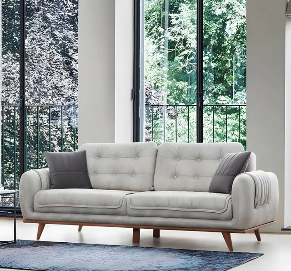 Xlmoebel 3-Sitzer Graue Wohnzimmercouch Polstermöbel Dreisitzer-Sofa, 1 Tei günstig online kaufen