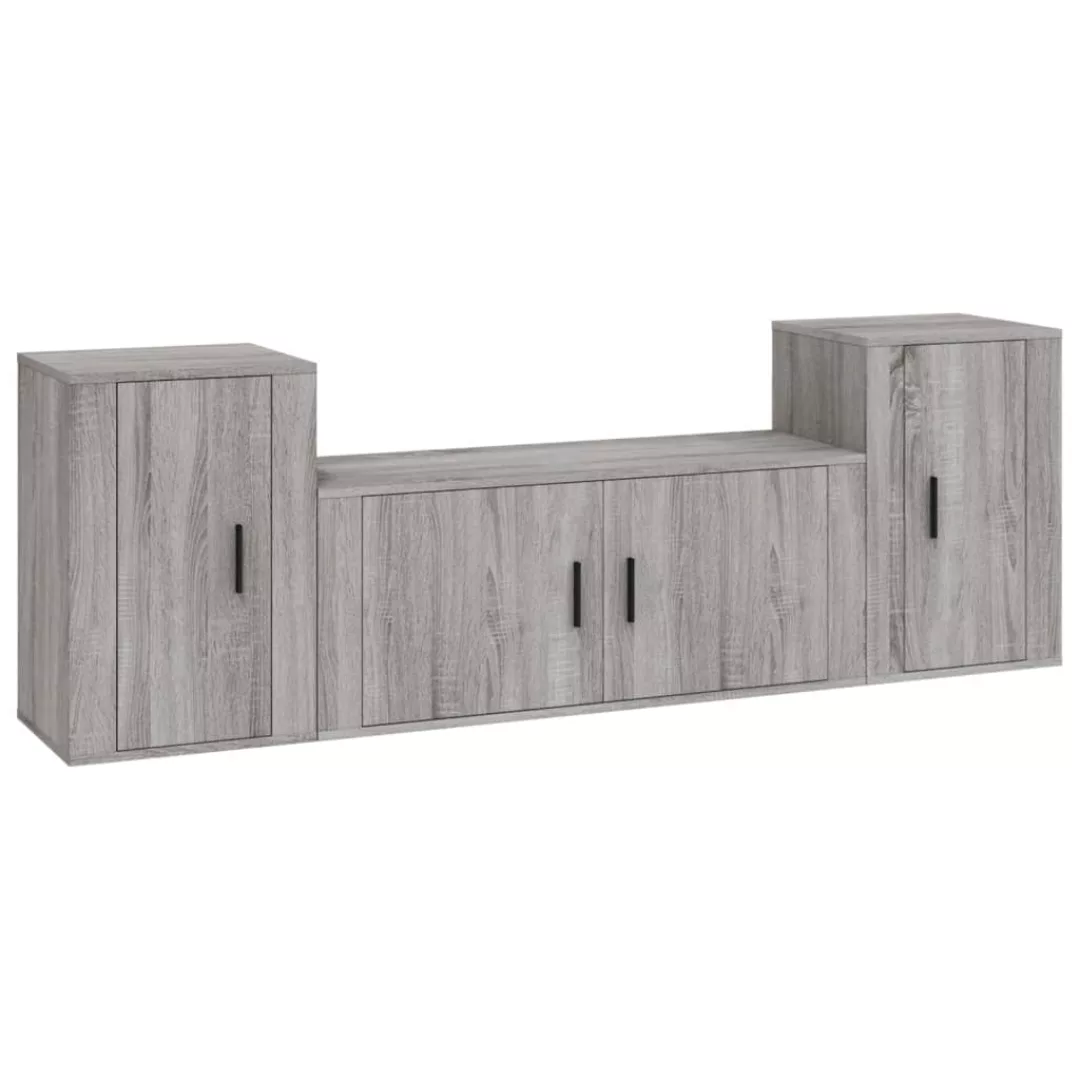 Vidaxl 3-tlg. Tv-schrank-set Grau Sonoma Holzwerkstoff günstig online kaufen