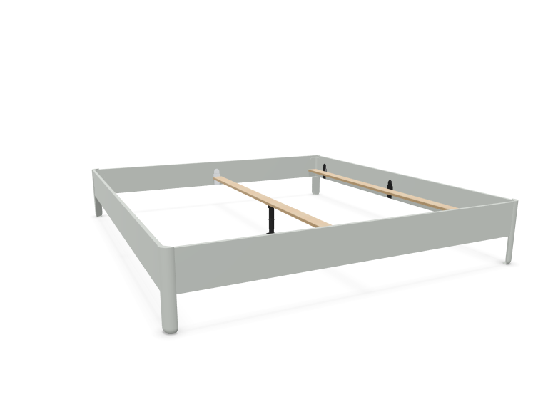 NAIT Doppelbett farbig lackiert Lichtergrau 200 x 220cm Ohne Kopfteil günstig online kaufen