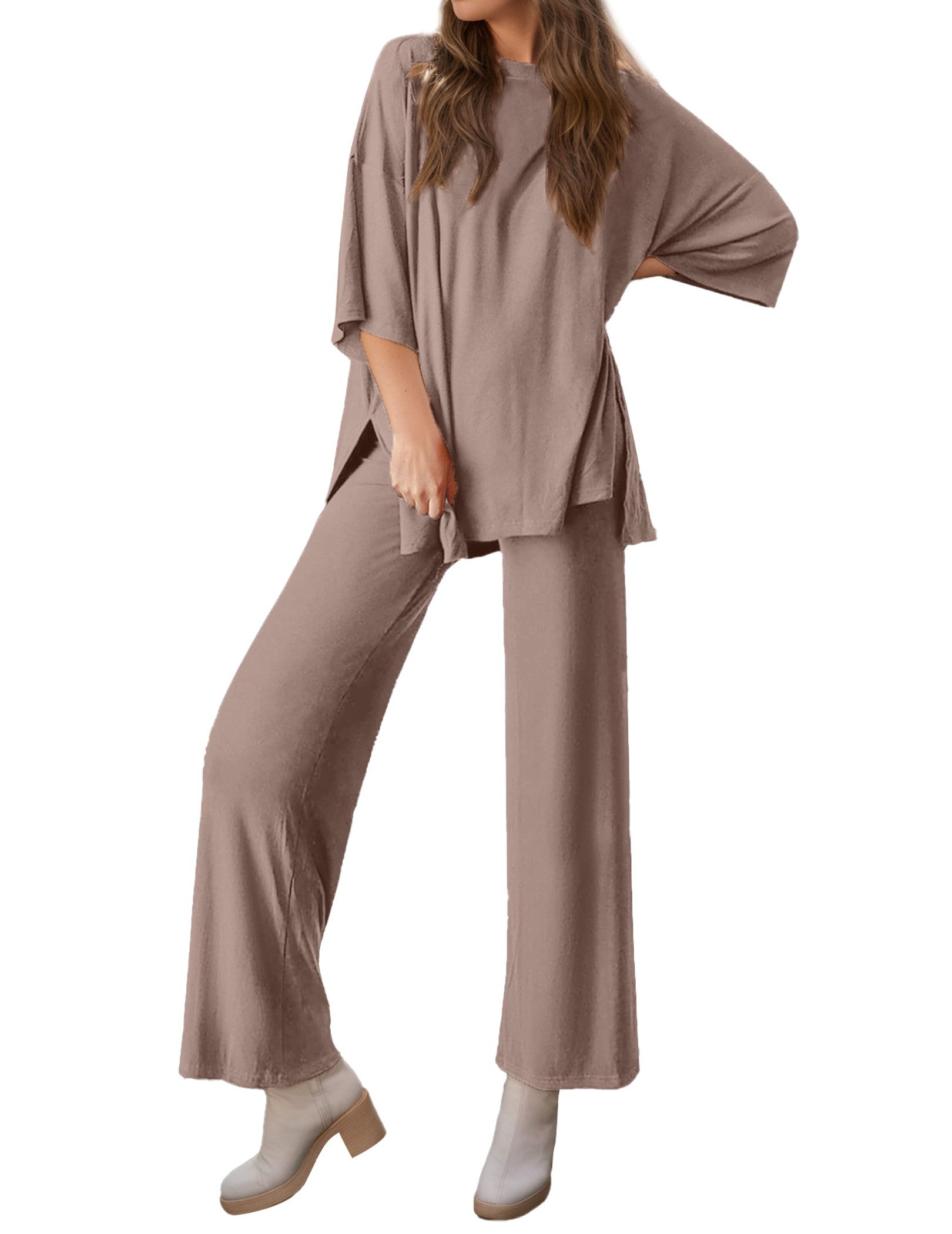 LUCKZON Pyjama Zweiteiler für Damen vorder günstig online kaufen