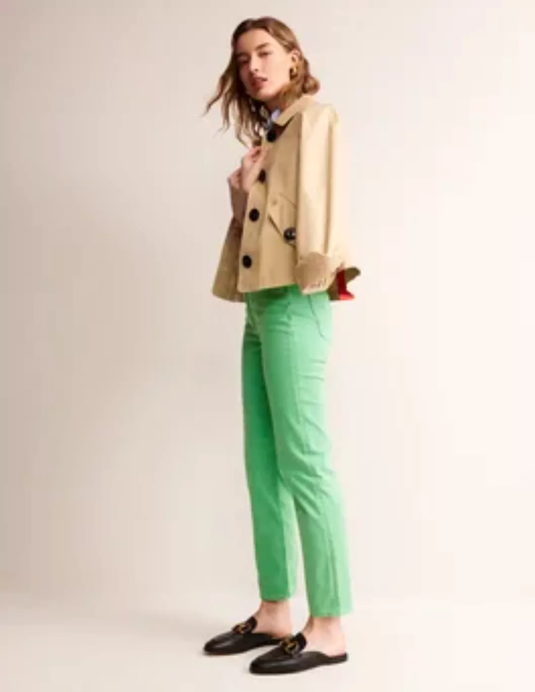 Mittelhohe Jeans mit schmalem Bein Damen Boden, Ming-Grün günstig online kaufen
