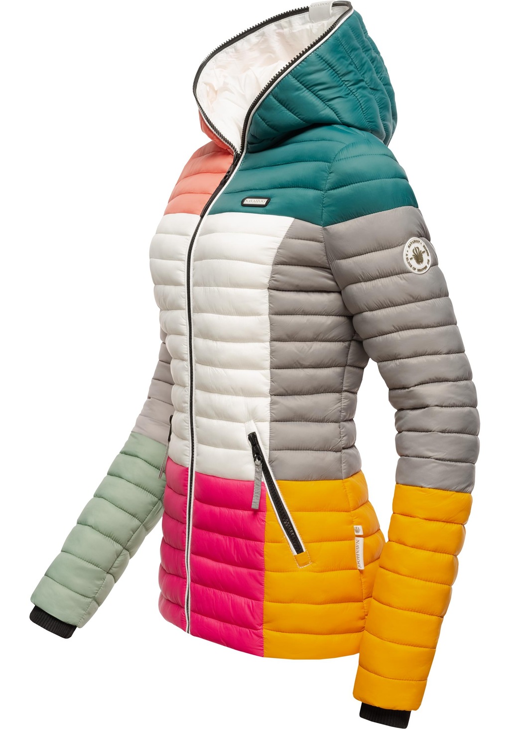 Navahoo Steppjacke "Multikulti", mit Kapuze, stylische Colorblocking Überga günstig online kaufen