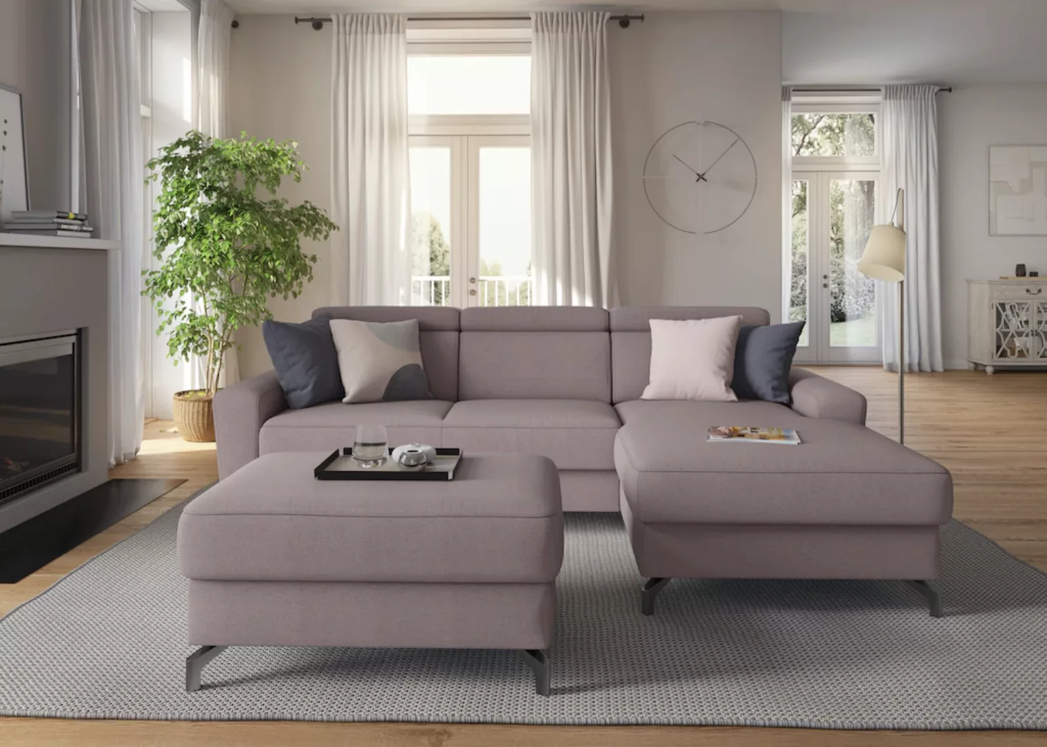 sit&more Ecksofa "Scarlett L-Form", inklusive Kopfteilverstellung, wahlweis günstig online kaufen