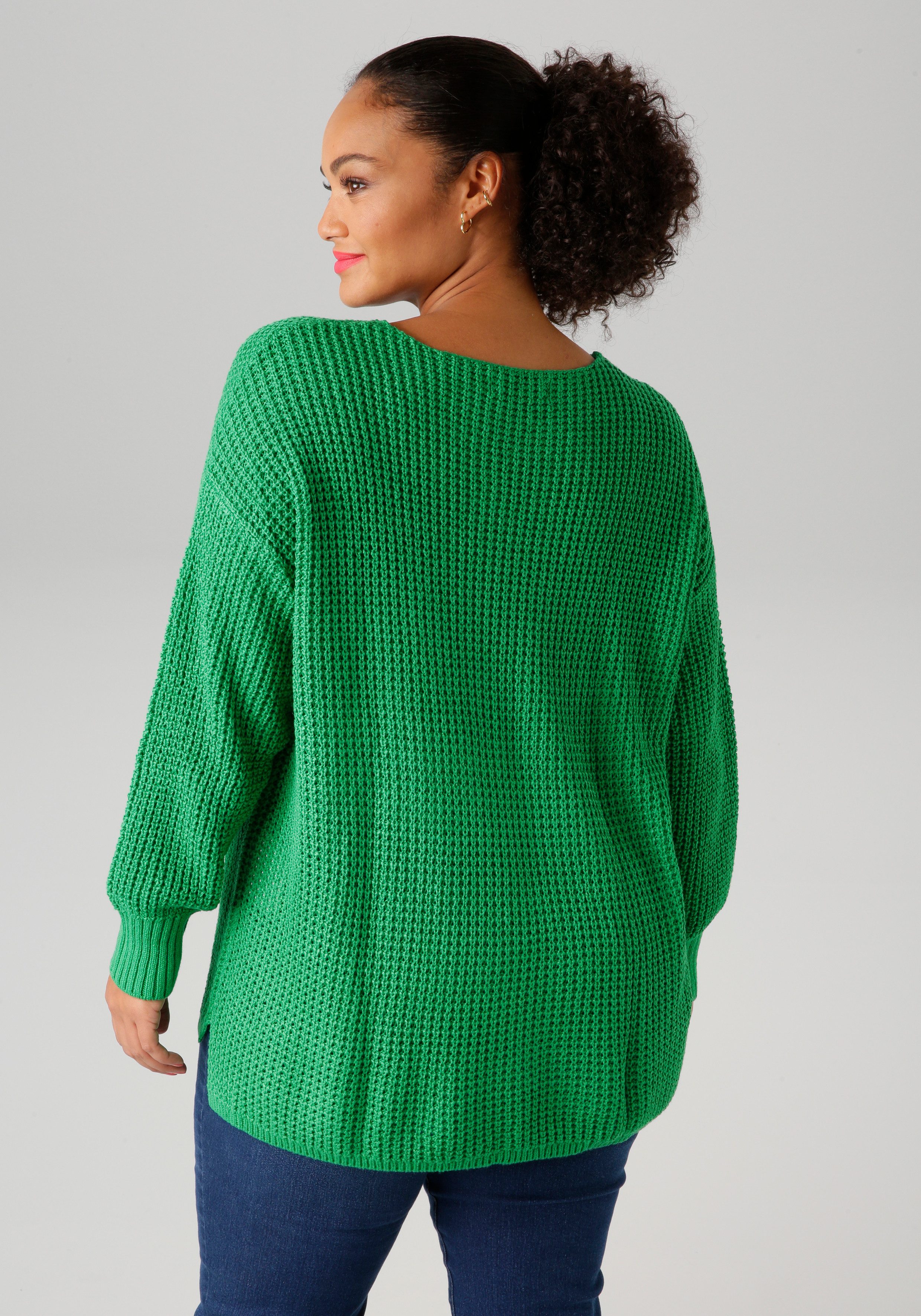 Aniston PLUS Strickpullover, im dezenten Ajour-Strickmuster günstig online kaufen