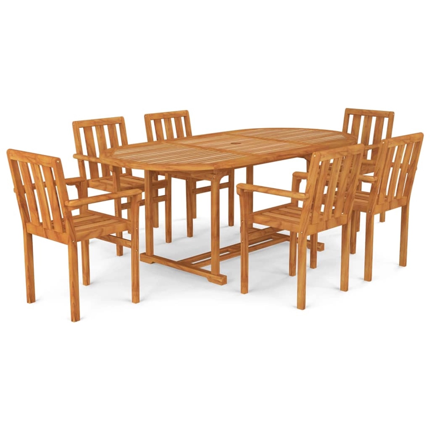 vidaXL 7-tlg Garten-Essgruppe Massivholz Teak Modell 31 günstig online kaufen