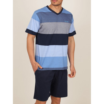 Admas  Pyjamas/ Nachthemden Homewear Pyjama-Shorts T-Shirt Stay Stripes bla günstig online kaufen