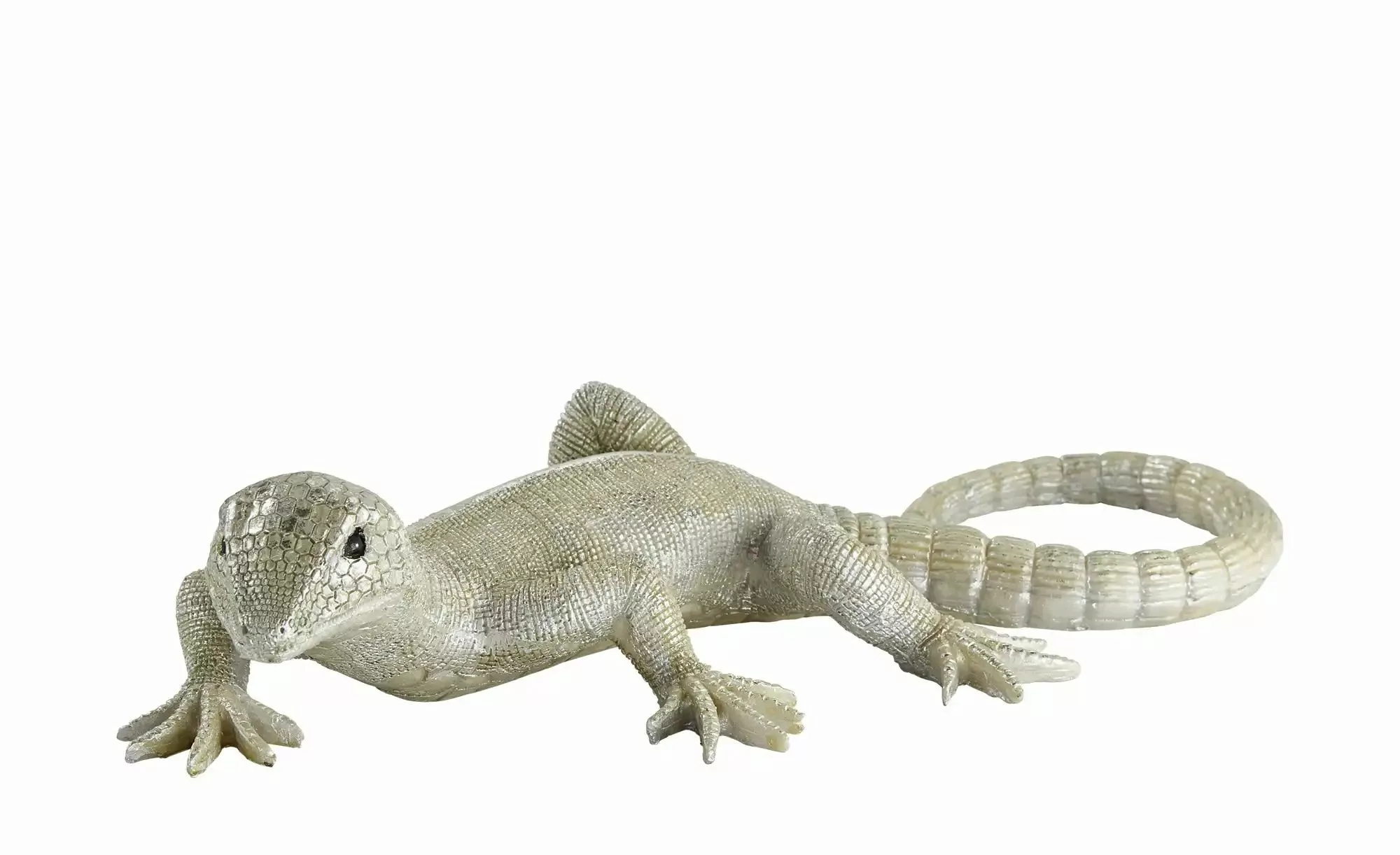 Deko Gecko ¦ silber ¦ Polyresin (Kunstharz) ¦ Maße (cm): B: 30,5 H: 6 T: 16 günstig online kaufen