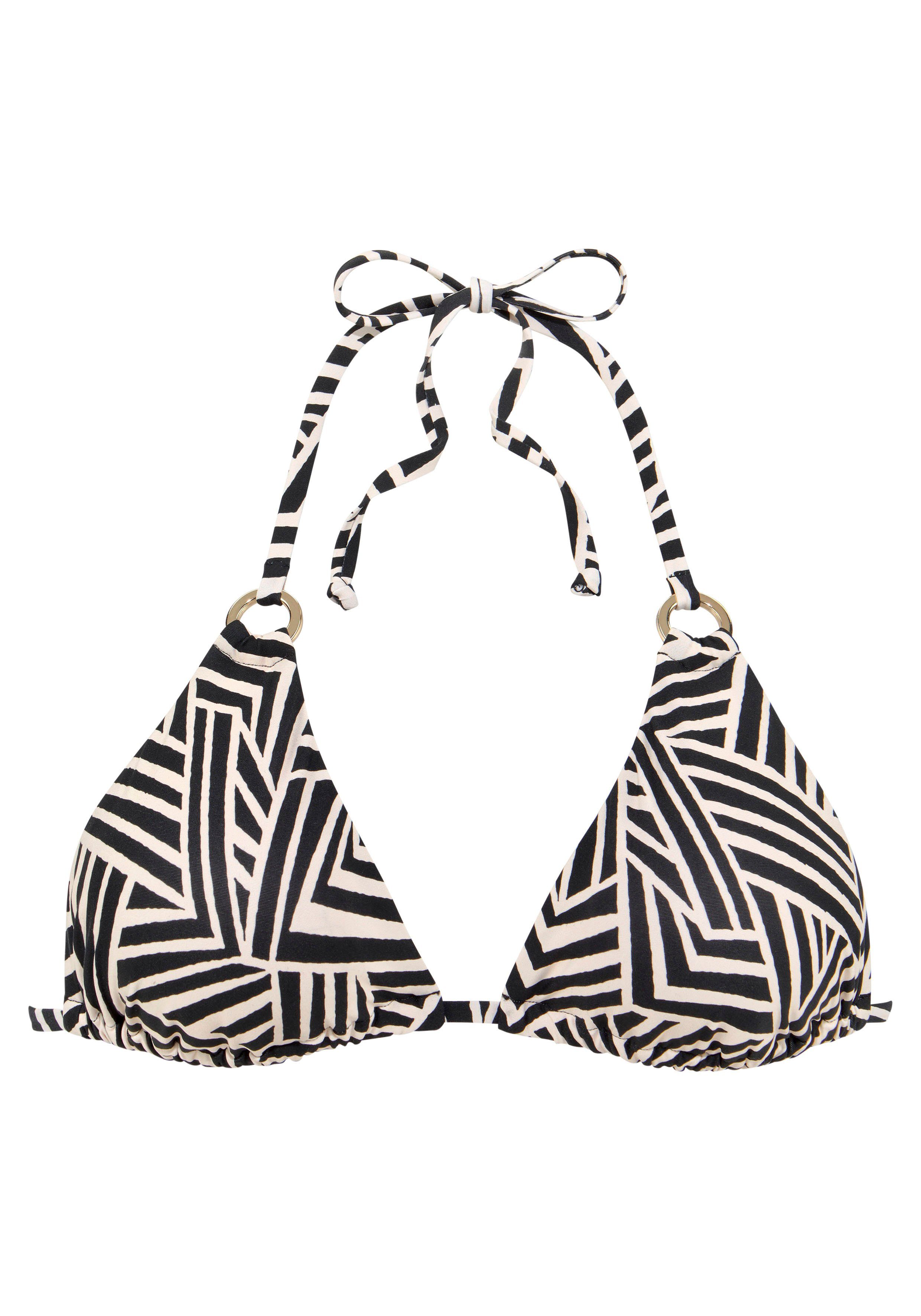 LASCANA Triangel-Bikini-Top Cleo, mit geometrischem Druck günstig online kaufen