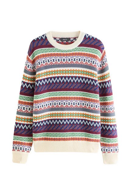 Next Rundhalspullover Regular Fit Rundhalspullover mit Fairisle-Muster (1-t günstig online kaufen