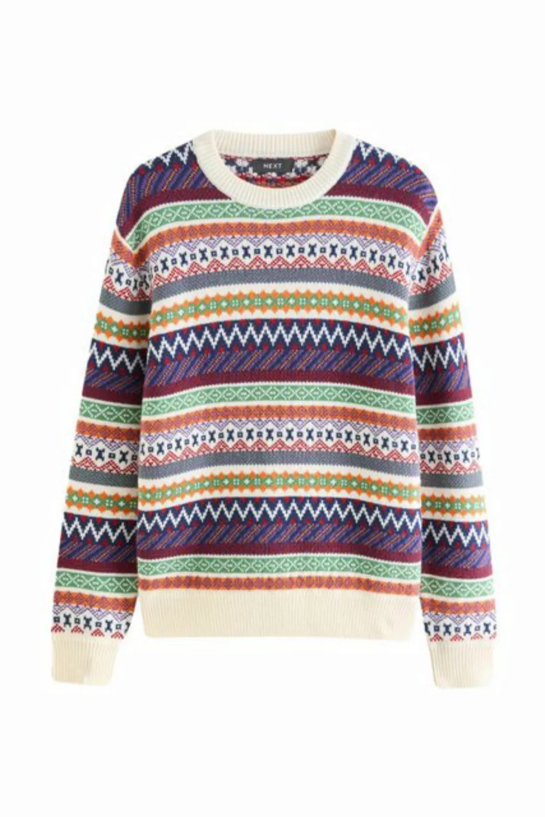 Next Norwegerpullover Regular Fit Rundhalspullover mit Wolle Fairisle (1-tl günstig online kaufen