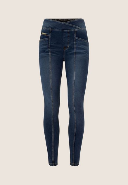 Freddy Lederhose Freddy N.O.W. High Waist Denim mit überkreutztem Bund Blau günstig online kaufen