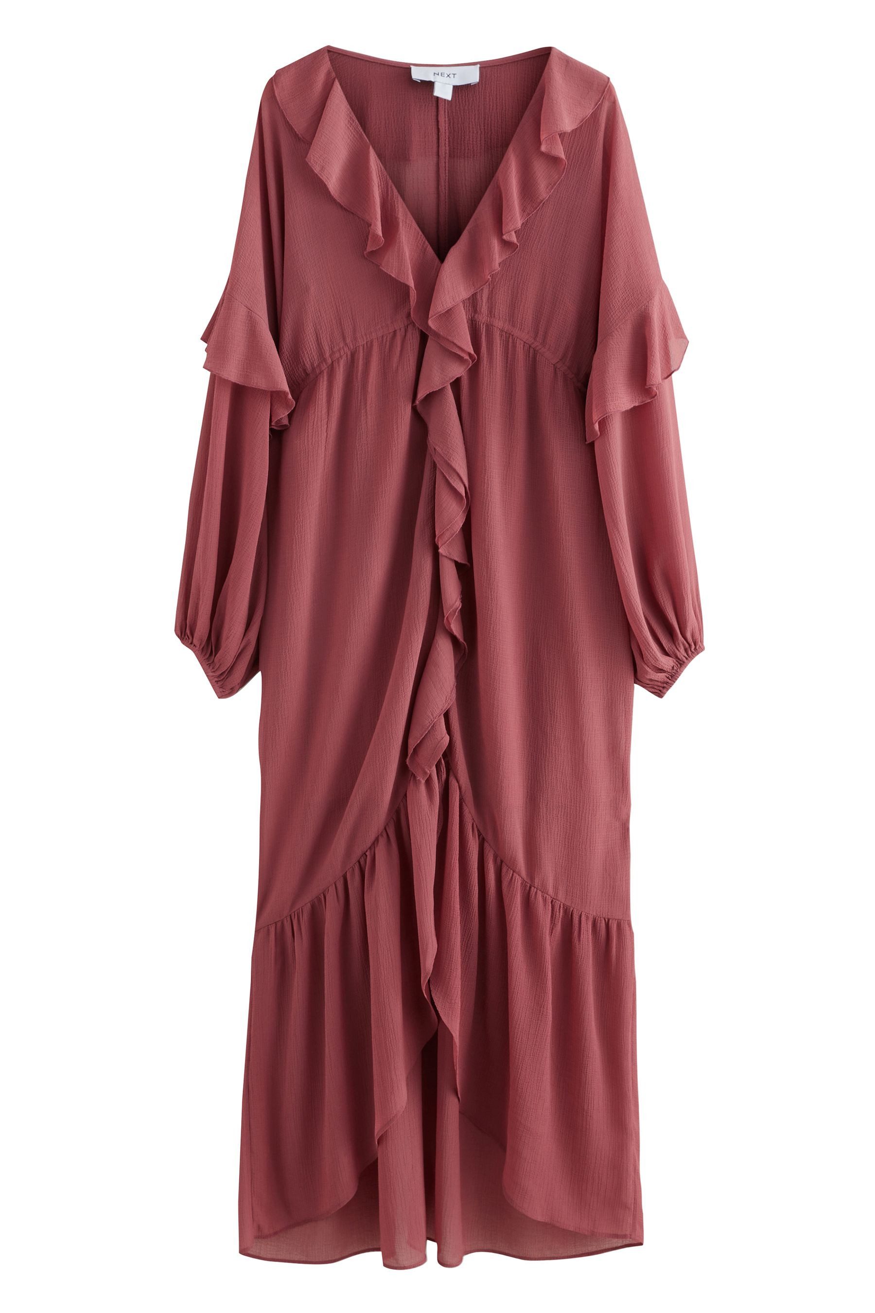 Next Maxikleid Gerüschtes Maxikleid mit langen günstig online kaufen
