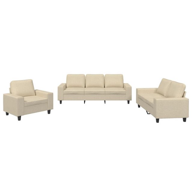 vidaXL Sofa 3-tlg. Sofagarnitur Creme Stoff günstig online kaufen