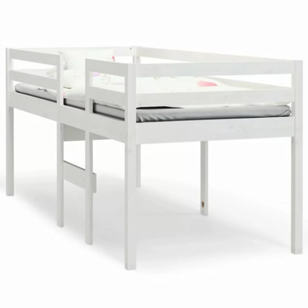 vidaXL Bettgestell Hochbett Weiß 75x190 cm Massivholz Kiefer Bett Bettgeste günstig online kaufen